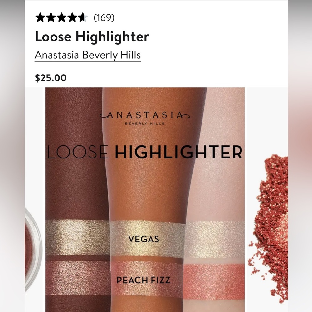 Anastasia Beverly Hills loose highlighter in peach fizz shade.      Brand new